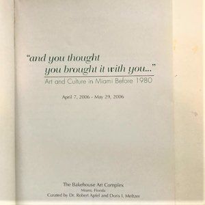 Art & Culture in Miami before 1980 catalogue